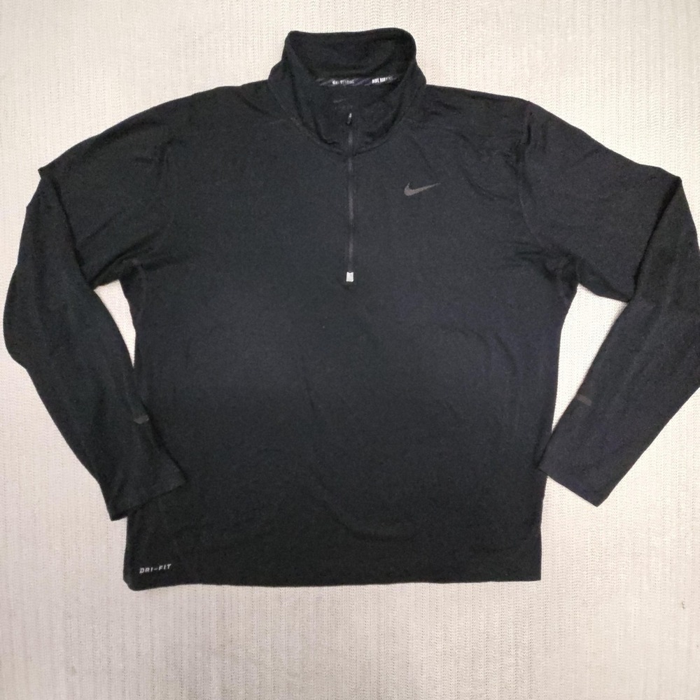 Nike Element Dri-FIT 1/2 Zip Mens 2XL Black 1/4 Zip Mock Neck Long Sleeve
